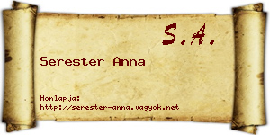 Serester Anna névjegykártya