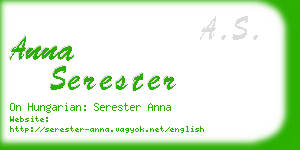 anna serester business card